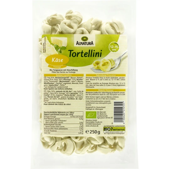 Bio Tortellini Käse 250G 1 Bio Tortellini Käse 250G