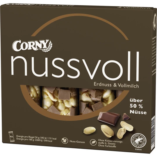 Nussvoll Erdnuss & Vollmilch 4ST 96G 1 Nussvoll Erdnuss & Vollmilch 4ST 96G