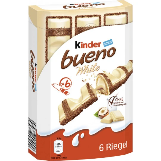 Kinder Bueno White 6ST 117G 1 Kinder Bueno White 6ST 117G