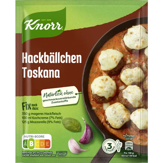 Knorr Fix Hackbällchen Toskana 39G 1 Knorr Fix Hackbällchen Toskana 39G