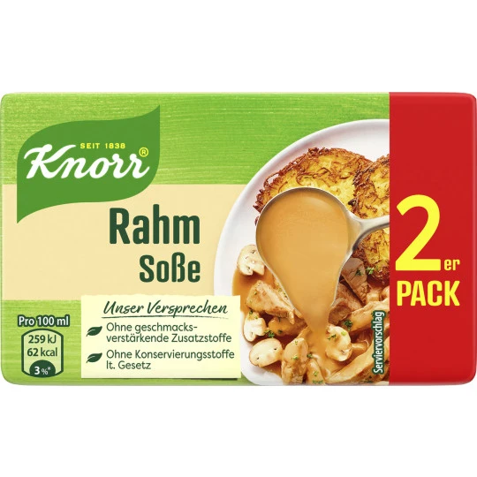 Knorr Rahm Soße Für 2x 250ML 68G 1 Knorr Rahm Soße Für 2x 250ML 68G